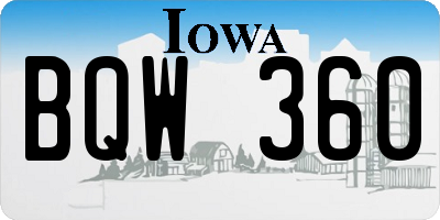IA license plate BQW360