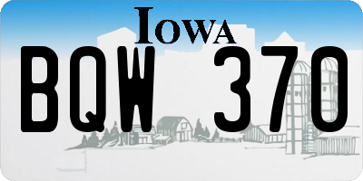 IA license plate BQW370