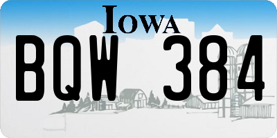 IA license plate BQW384