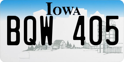 IA license plate BQW405