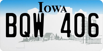 IA license plate BQW406