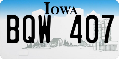 IA license plate BQW407