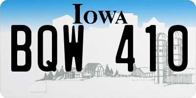 IA license plate BQW410