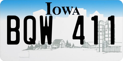 IA license plate BQW411