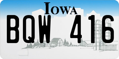 IA license plate BQW416