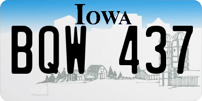 IA license plate BQW437