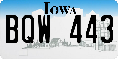 IA license plate BQW443