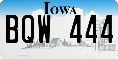 IA license plate BQW444