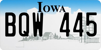 IA license plate BQW445