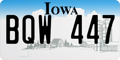 IA license plate BQW447
