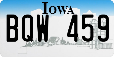 IA license plate BQW459