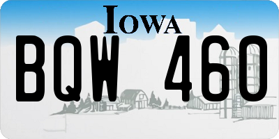 IA license plate BQW460