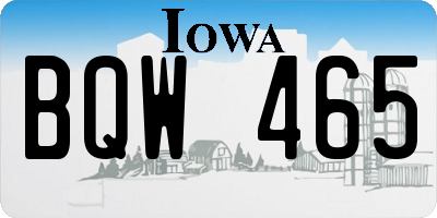 IA license plate BQW465