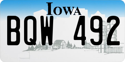 IA license plate BQW492