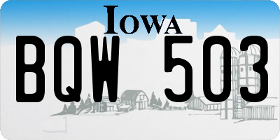 IA license plate BQW503