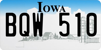 IA license plate BQW510
