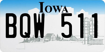 IA license plate BQW511