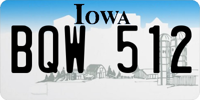 IA license plate BQW512