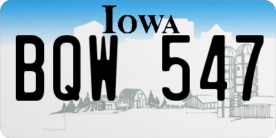 IA license plate BQW547