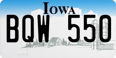 IA license plate BQW550