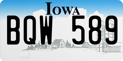 IA license plate BQW589