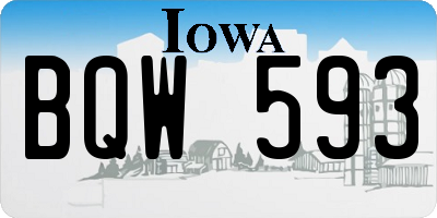 IA license plate BQW593