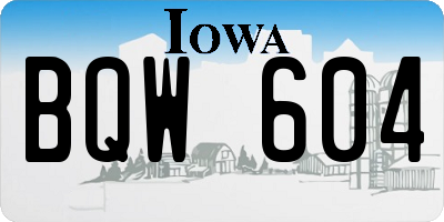 IA license plate BQW604
