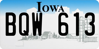 IA license plate BQW613