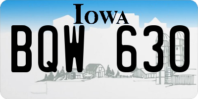 IA license plate BQW630
