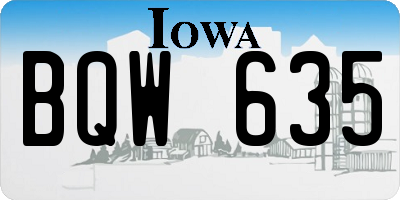 IA license plate BQW635