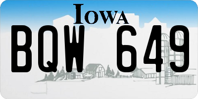 IA license plate BQW649