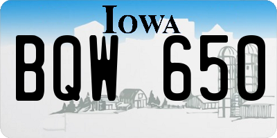 IA license plate BQW650