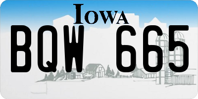 IA license plate BQW665