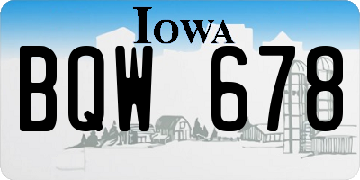IA license plate BQW678