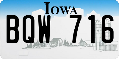 IA license plate BQW716