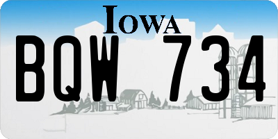 IA license plate BQW734