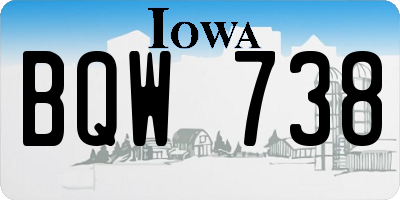 IA license plate BQW738