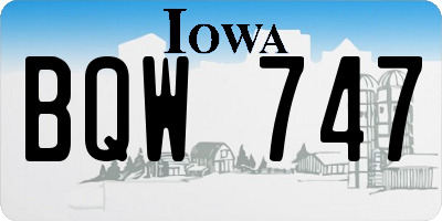 IA license plate BQW747
