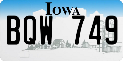 IA license plate BQW749