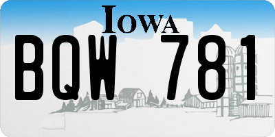 IA license plate BQW781