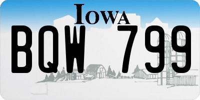 IA license plate BQW799