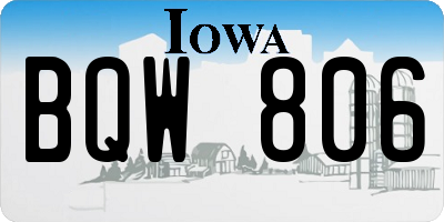 IA license plate BQW806