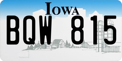 IA license plate BQW815