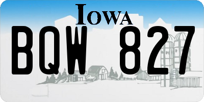 IA license plate BQW827