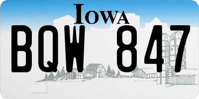 IA license plate BQW847