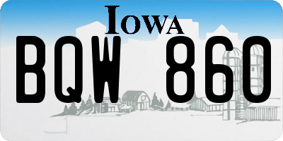 IA license plate BQW860
