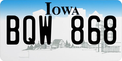 IA license plate BQW868