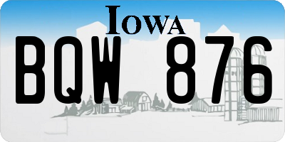 IA license plate BQW876