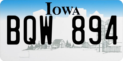 IA license plate BQW894