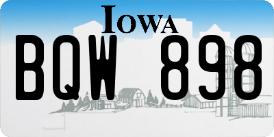IA license plate BQW898